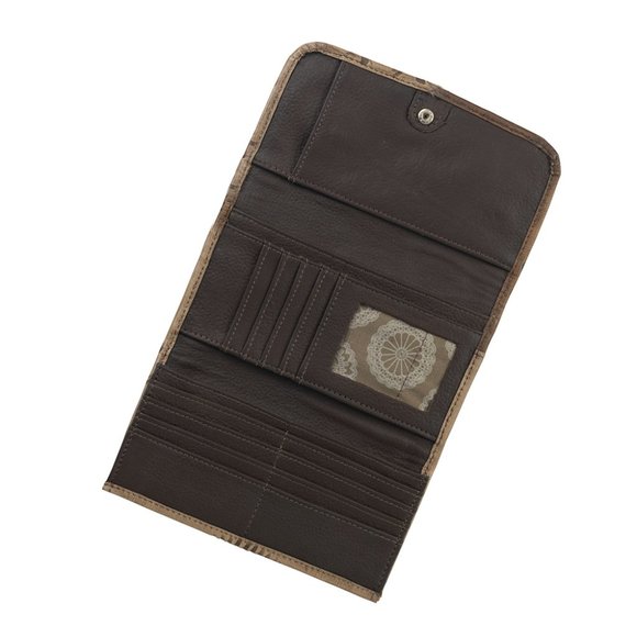American West Annie's Secret Collection Ladies' Tri-Fold Wallet -Sand/Dis - Picture 3 of 3